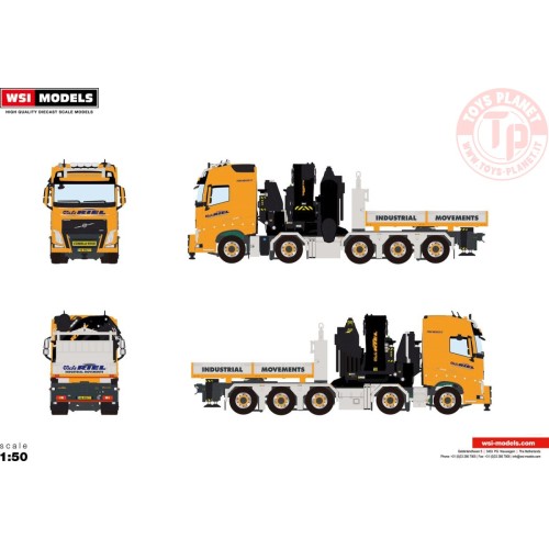 VOLVO FH4 GLOBETROTTER 10X4 TAG AXLE WITH PALFINGER PK 165.002 TEC 7 + JIB + BALLAST BOX WITH HITCH M.J. VAN RIEL WSI 01-4180...