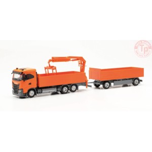Iveco S-Way ND Building Truck-Trailer orange HERPA 316217 HERPA 1:87