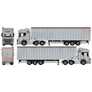 Scania Next Gen R-serie Highline 6x2 met walkingfloor trailer Gruben TEKNO 84641 TEKNO