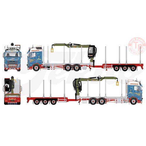 Volvo FH04 Globetrotter motorwagen met 3-assige hout-wipkar Mc Kerral TEKNO 84850 TEKNO