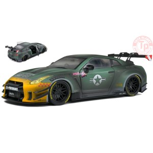 NISSAN GT-R (R35) W/LIBERTY WALK BODY KIT 2.0 2022 ARMY FIGHTER 1:18 SL1805807 SOLIDO