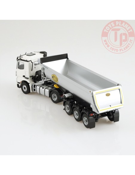 Mercedes Benz Arocs 4x2 Meiller tipper semi trailer White NZG 1002/40 NZG