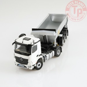 Mercedes Benz Arocs 4x2 Meiller tipper semi trailer White NZG 1002/40 NZG