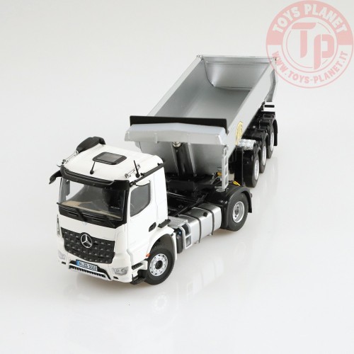 Mercedes Benz Arocs 4x2 Meiller tipper semi trailer White NZG 1002/40 NZG