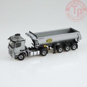Mercedes Benz Arocs 4x2 Meiller tipper semi trailer silvergrey metallic NZG 1002/55 NZG