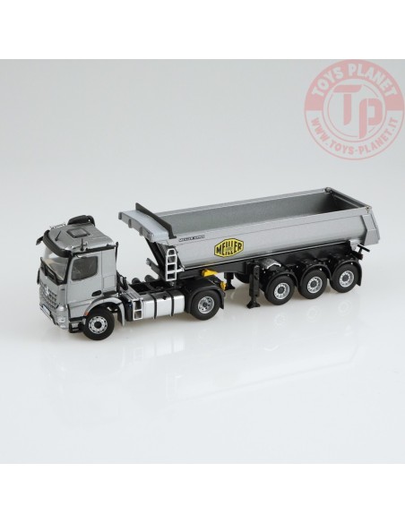 Mercedes Benz Arocs 4x2 Meiller tipper semi trailer silvergrey metallic NZG 1002/55 NZG