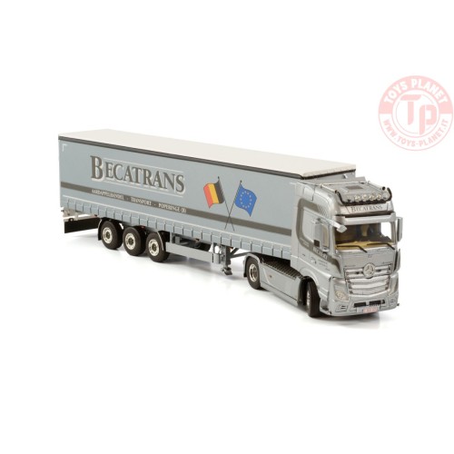 MERCEDES-BENZ ACTROS MP5 GIGA SPACE 4X2 CURTAINSIDE TRAILER - 3 AXLE BECATRANS BV WSI 01-3919 WSI MODELS