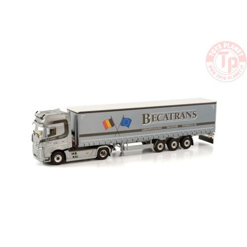 MERCEDES-BENZ ACTROS MP5 GIGA SPACE 4X2 CURTAINSIDE TRAILER - 3 AXLE BECATRANS BV WSI 01-3919 WSI MODELS
