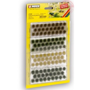 Ciuffi d'erba di quattro colori verde scuro, medio, marrone e beige NOCH 07009 NOCH