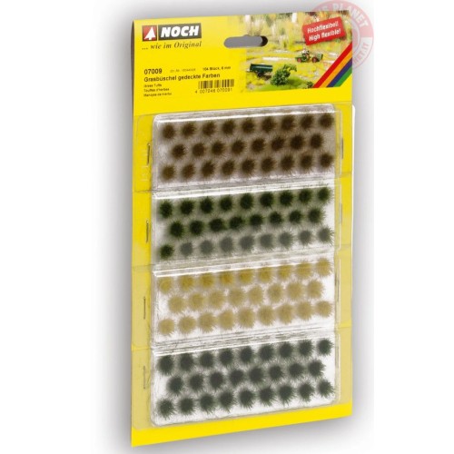 Ciuffi d'erba di quattro colori verde scuro, medio, marrone e beige NOCH 07009 NOCH