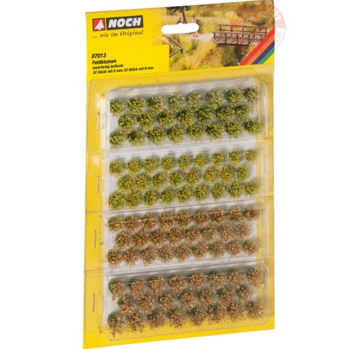 Ciuffi d'erba con fiori selvatici colori arancione e giallo NOCH 07013 NOCH