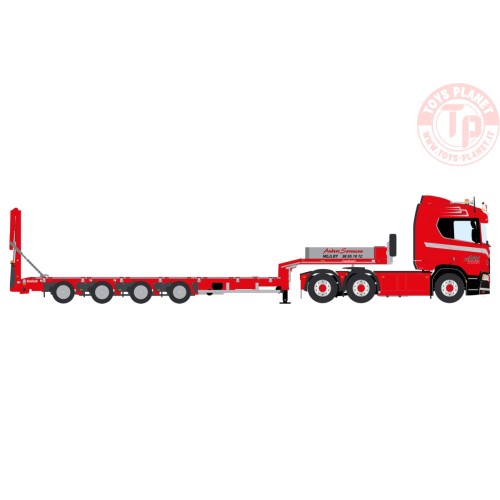 SCANIA R SERIES MIDDLE ROOF 6X4 WITH NOOTEBOOM MCOS SEMI LOW LOADER 4 AXLE WITH RAMPS ANDERS SØRENSEN IMC MODELS 32-0178 IMC ...