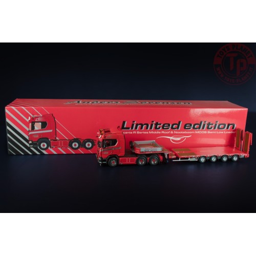 SCANIA R SERIES MIDDLE ROOF 6X4 WITH NOOTEBOOM MCOS SEMI LOW LOADER 4 AXLE WITH RAMPS ANDERS SØRENSEN IMC MODELS 32-0178 IMC ...