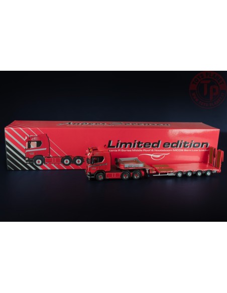 SCANIA R SERIES MIDDLE ROOF 6X4 WITH NOOTEBOOM MCOS SEMI LOW LOADER 4 AXLE WITH RAMPS ANDERS SØRENSEN IMC MODELS 32-0178 IMC ...