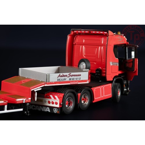 SCANIA R SERIES MIDDLE ROOF 6X4 WITH NOOTEBOOM MCOS SEMI LOW LOADER 4 AXLE WITH RAMPS ANDERS SØRENSEN IMC MODELS 32-0178 IMC ...