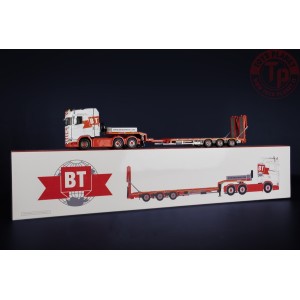 SCANIA S MIDDLE ROOF 6X2 TAG WITH NOOTEBOOM MCOS SEMI LOW LOADER 3 AXLE WITH RAMPS IMC 32-0177 IMC MODELS