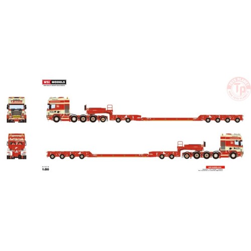 SCANIA R4 TOPLINE 8X2 ADD ON AXLE INTER COMBI SCHEUERLE SET TORBEN RAFN WSI 01-3949 WSI MODELS