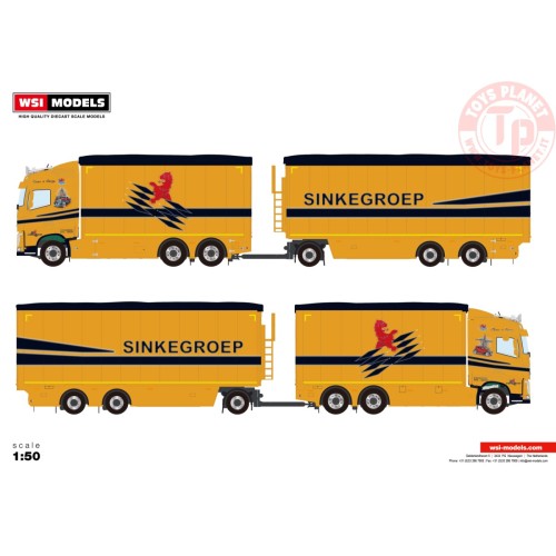 VOLVO FH 4 GLOBETROTTER 6X2 TAG AXLE RIGED COMBI - 6 AXLE RESIN SINKE WSI 01-3728 WSI MODELS