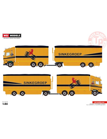 VOLVO FH 4 GLOBETROTTER 6X2 TAG AXLE RIGED COMBI - 6 AXLE RESIN SINKE WSI 01-3728 WSI MODELS