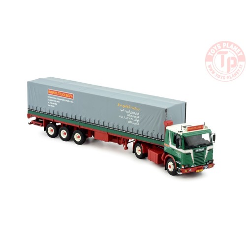 Scania 2-serie 142 met 3-assige huifoplegger Rynart TEKNO 77058 TEKNO