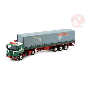 Scania 2-serie 142 met 3-assige huifoplegger Rynart TEKNO 77058 TEKNO
