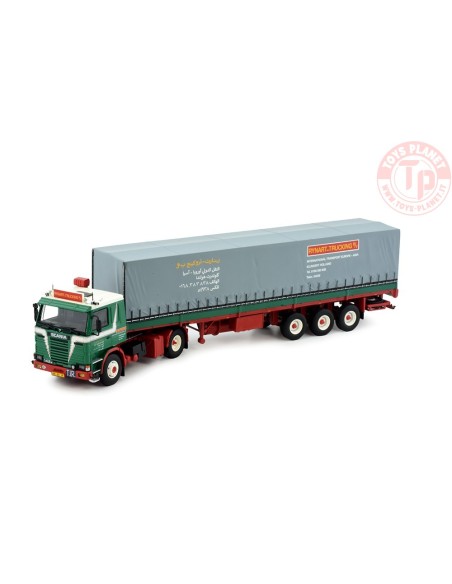 Scania 2-serie 142 met 3-assige huifoplegger Rynart TEKNO 77058 TEKNO