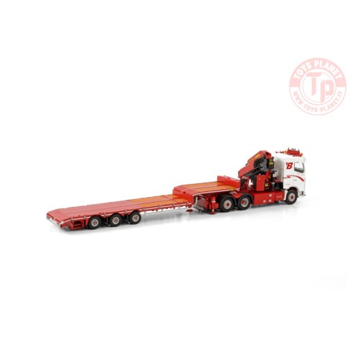 VOLVO FH4 SLEEPERCAB 6X2 SEMI LOW LOADER - 3 AXLE WITH PALFINGER PK 78002 SH + JIB - BØSTRAND WSI 01-3809 WSI MODELS