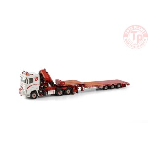 VOLVO FH4 SLEEPERCAB 6X2 SEMI LOW LOADER - 3 AXLE WITH PALFINGER PK 78002 SH + JIB - BØSTRAND WSI 01-3809 WSI MODELS