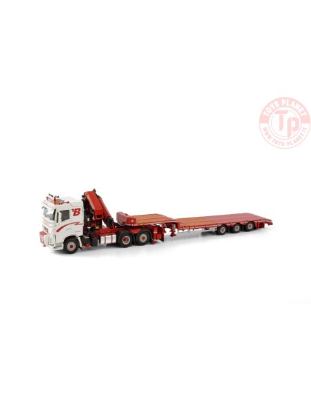 VOLVO FH4 SLEEPERCAB 6X2 SEMI LOW LOADER - 3 AXLE WITH PALFINGER PK 78002 SH + JIB - BØSTRAND WSI 01-3809 WSI MODELS