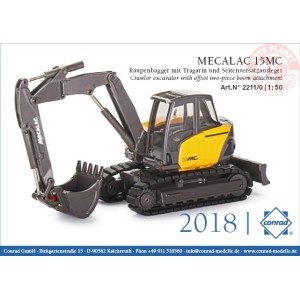 MECALAC 15MC Crawler excavator with offset two-piece boom attachment CONRAD 2211/0 CONRAD