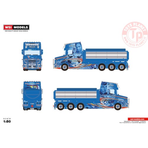 VLASTUIN TORPEDO 8X4 RIGED TRUCK WITH HOOKLIFT SYSTEM + HOOKLIFT CONTAINER ASPHALT MOLANDER WSI 01-3868 WSI MODELS