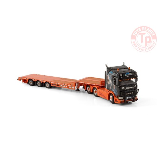 SCANIA R NORMAL CR20N 6X4 SEMI LOWLOADER - 3 AXLEELEMENT OG SPESIALTRANSPORT WSI 01-3903 WSI MODELS