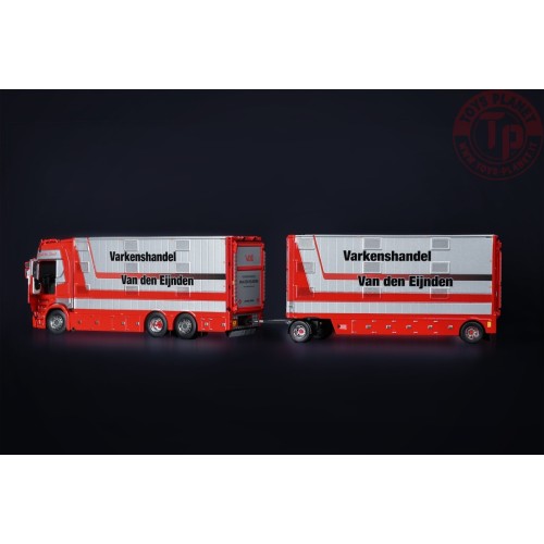 SCANIA S HIGH ROOF WITH LIVESTOCK TRAILER VAN DEN EIJNDEN IMC MODELS 32-0193 IMC MODELS
