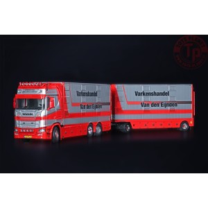 SCANIA S HIGH ROOF WITH LIVESTOCK TRAILER VAN DEN EIJNDEN IMC MODELS 32-0193 IMC MODELS