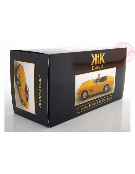 FERRARI 275 GTB/4 NART SPYDER WITH ALLOY RIMS 1967 YELLOW 1/18 LIMITED EDITION 250 PCS KKDC180232 KK-SCALE