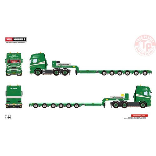 SCANIA R HIGHLINE CR20H 6X4 BROSHUIS SL 100 TONNER - 6 AXLE TAGE KRISTENSEN WSI 01-4136 WSI MODELS