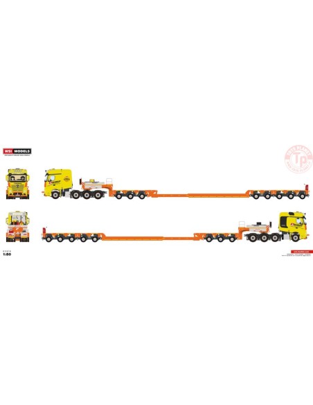 MERCEDES-BENZ ACTROS MP5 SLT BIG SPACE INTERCOMBI SCHEUERLE SET - SILVASTI WSI 01-3978 WSI MODELS