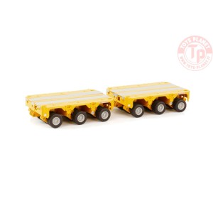PREMIUM LINE SCHEUERLE INTER COMBI SET 3 AXLE (2X) YELLOW WSI 04-2150 WSI MODELS