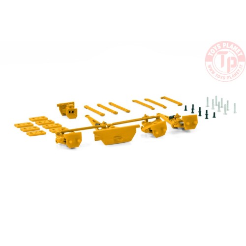 PREMIUM LINE SCHEUERLE INTER COMBI SET PARTS: HITCH + SINGLE DRAWBAR + DOUBLE DRAWBAR YELLOW WSI 04-2158 WSI MODELS