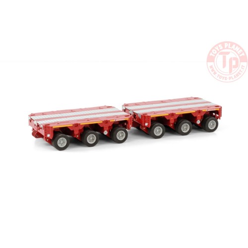 PREMIUM LINE SCHEUERLE INTER COMBI SET 3 AXLE (2X) RED WSI 04-2164 WSI MODELS