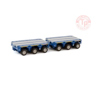 PREMIUM LINE SCHEUERLE INTER COMBI SET 3 AXLE (2X) BLUE WSI 04-2165 WSI MODELS