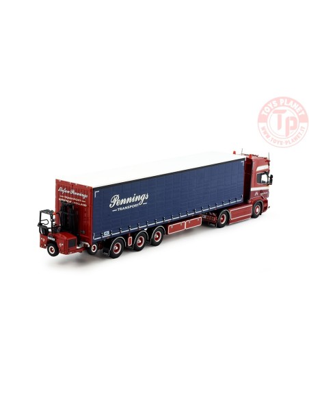 Scania R topline 4x2 met schuifzeilentrailer met Moffet meenmeemheftruck Pennings Transport TEKNO 84687 TEKNO