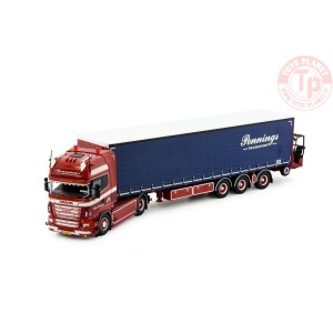 Scania R topline 4x2 met schuifzeilentrailer met Moffet meenmeemheftruck Pennings Transport TEKNO 84687 TEKNO