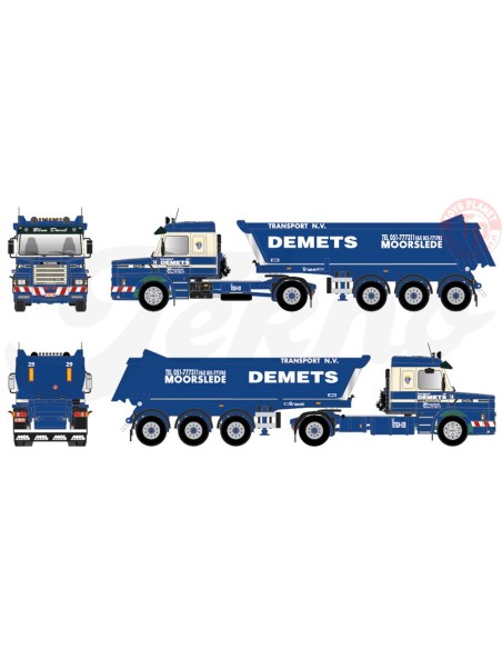 Scania Torpedo 143-500 met 3-assige kipper Demets TEKNO 84706 TEKNO