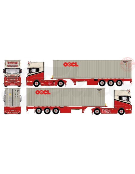 Scania R-serie Topline 4x2 met 40ft container Contlift TEKNO 83532 TEKNO Scania R-serie Topline 4x2 met 40ft container Contlift TEKNO 83532 TEKNO
