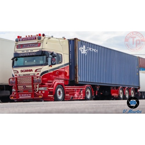 Scania R-serie Topline 4x2 met 40ft container Contlift TEKNO 83532 TEKNO