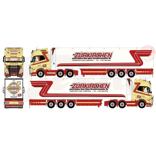 Volvo Globetrotter XL 6x2 met zamac koeloplegger Zurkirchen Transporte TEKNO 81426 TEKNO