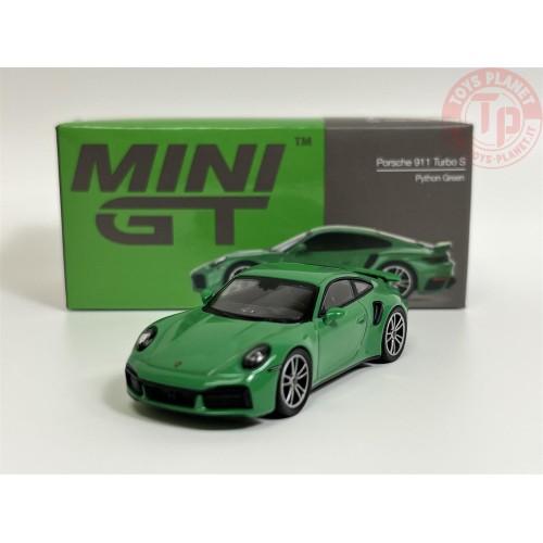 PORSCHE 911 TURBO S PHYTON GREEN 1/64 MGT00525-L MINI GT