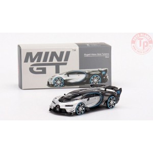 BUGATTI VISION GRAN TURISMO SILVER/BLACK 1/64 MGT00369-L Mini Gt