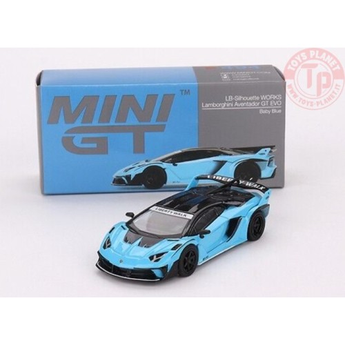 LAMBORGHINI LB-SILHOUETTE WORKS AVENTADOR GT EVO BABY BLUE 1/64 MGT00494-L Mini Gt